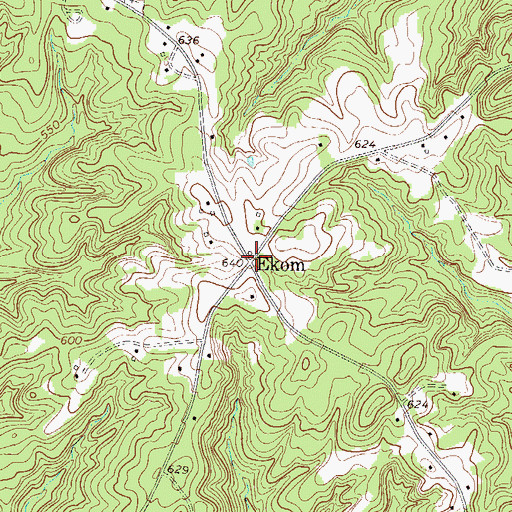 Topographic Map of Ekom, SC