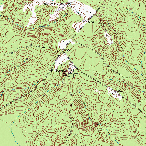 Topographic Map of El Bethel Baptist Church, SC