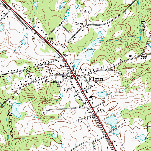 Topographic Map of Elgin, SC