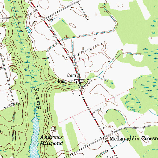 Topographic Map of Elim Church, SC