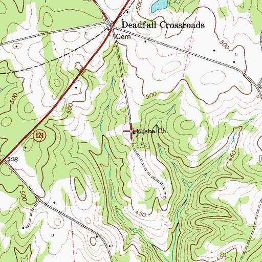 Topographic Map of Elisha Church, SC