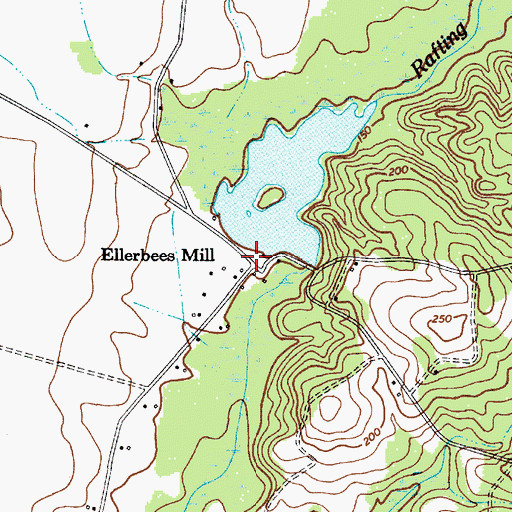 Topographic Map of Ellerbees Mill, SC