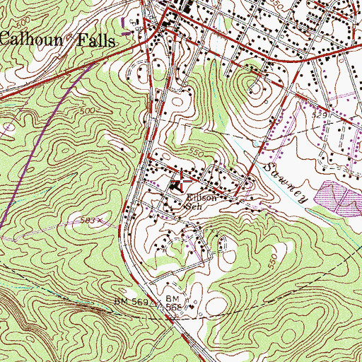 Topographic Map of Ellison School (historical), SC