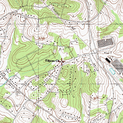 Topographic Map of Elljean Baptist Church, SC