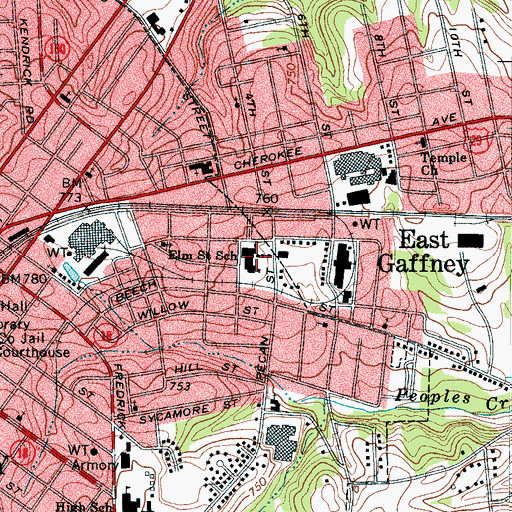 Topographic Map of Mary Bramlett Elementary School, SC