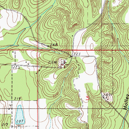 Topographic Map of Pine Flat Church, AL