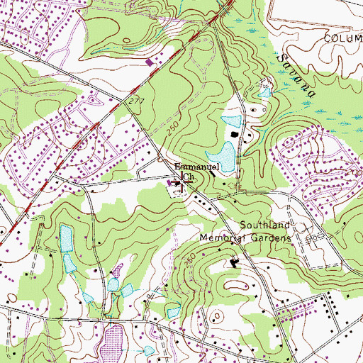 Topographic Map of Emmanuel Lutheran Church, SC