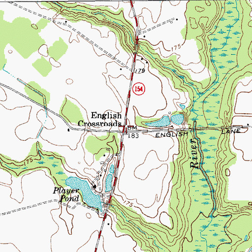 Topographic Map of English Crossroads, SC