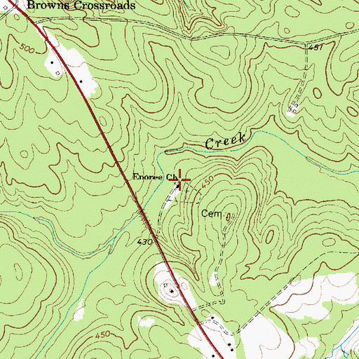 Topographic Map of Enoree Church, SC