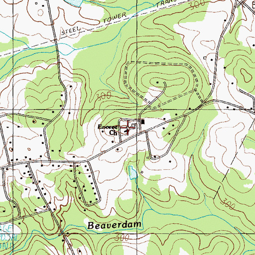 Topographic Map of Enoree Church, SC