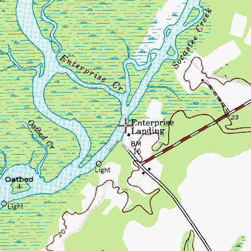 Topographic Map of Enterprise Landing, SC