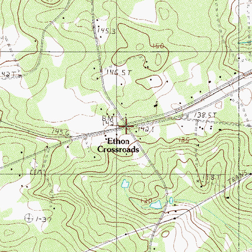 Topographic Map of Ethon Crossroads, SC
