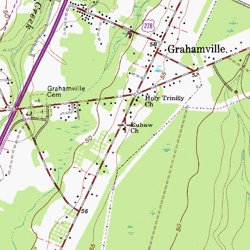 Topographic Map of Euhaw Church, SC