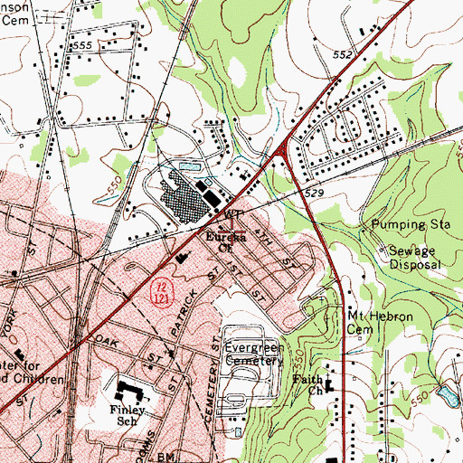 Topographic Map of Eureka Church, SC