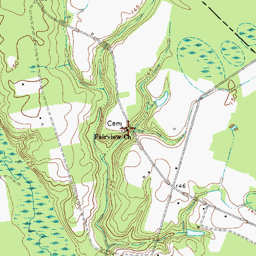 Topographic Map of Fairview Church, SC