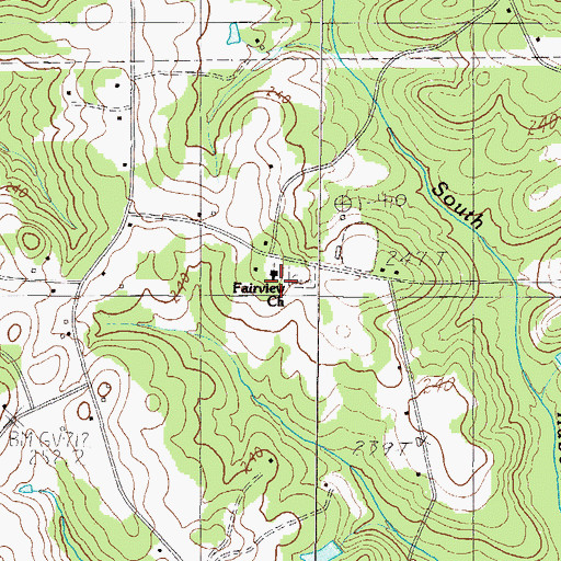 Topographic Map of Fairview Presbyterian Church, SC