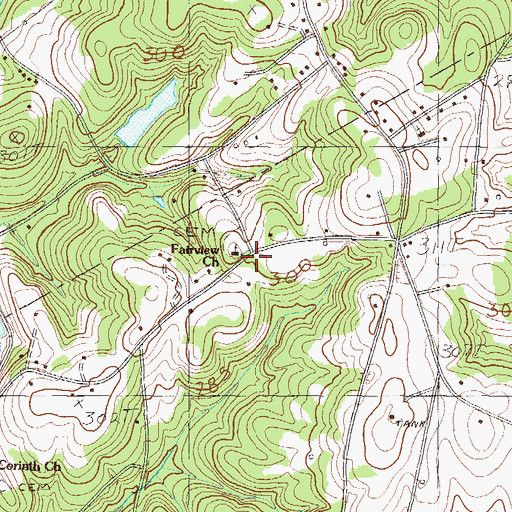 Topographic Map of Fairview Church, SC