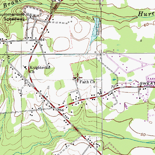 Topographic Map of Faith Church, SC