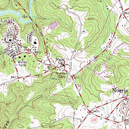 Topographic Map of Faith Baptist Church, SC