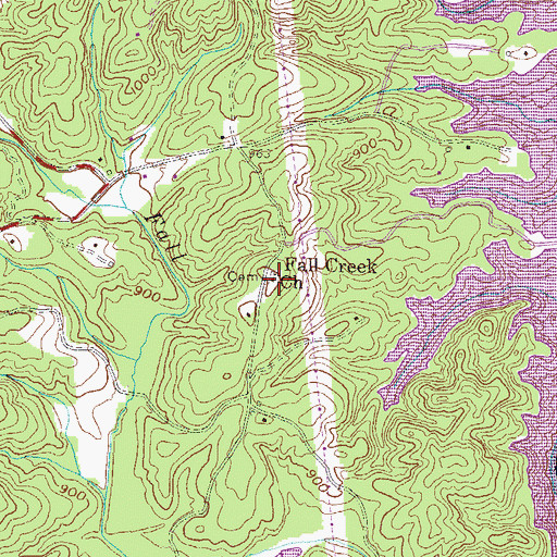 Topographic Map of Fall Creek Baptist Church, SC