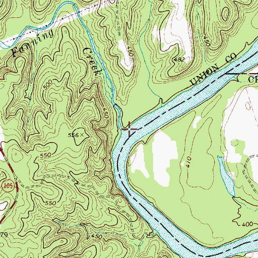 Topographic Map of Fanning Creek, SC
