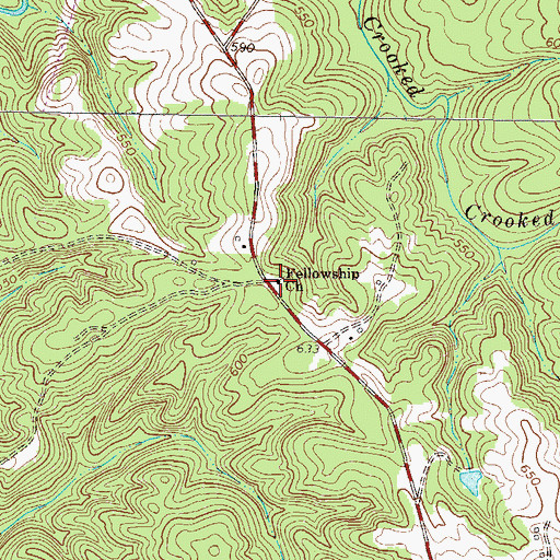 Topographic Map of Fellowship Church, SC
