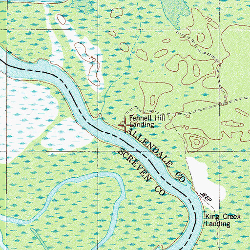 Topographic Map of Fennell Hill Landing, SC