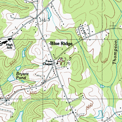 Topographic Map of Fews Chapel, SC