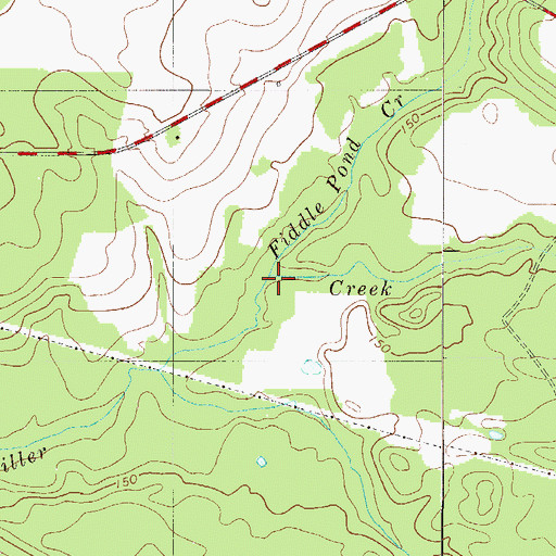 Topographic Map of Fiddle Pond Creek, SC