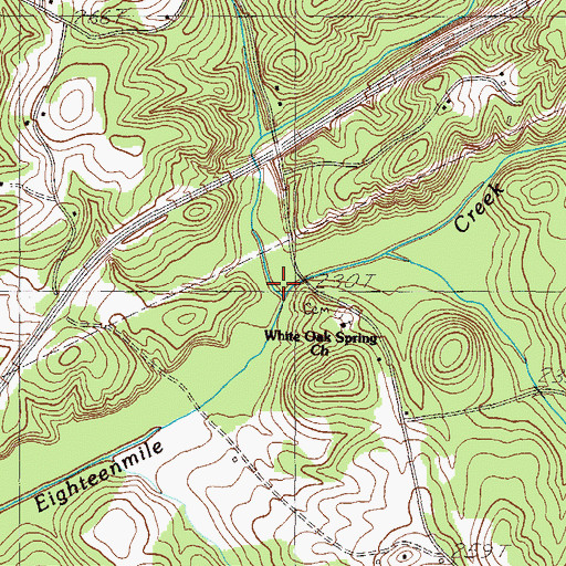 Topographic Map of Fifteenmile Creek, SC
