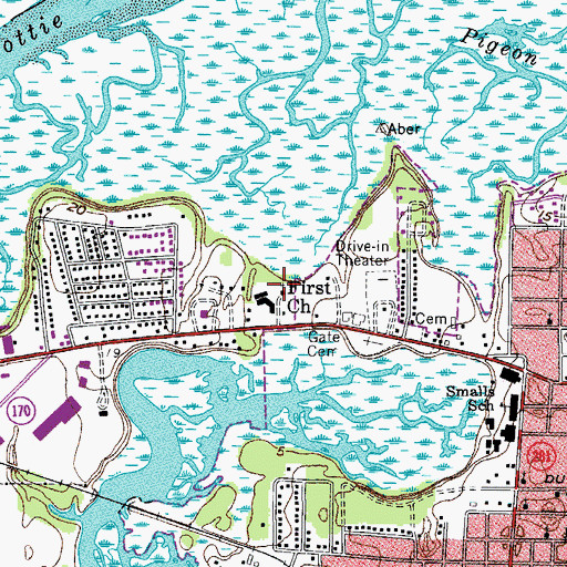 Topographic Map of Riverview Baptist Church, SC