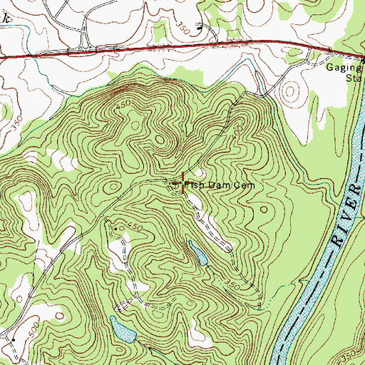 Topographic Map of Fish Dam Cemetery, SC