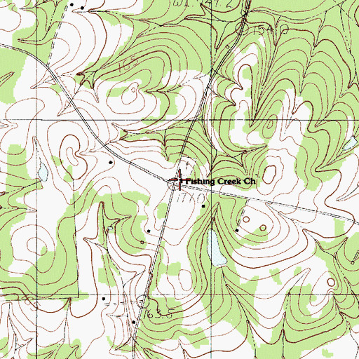 Topographic Map of Fishing Creek Church, SC