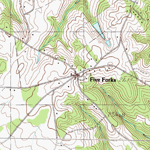 Topographic Map of Five Forks, SC