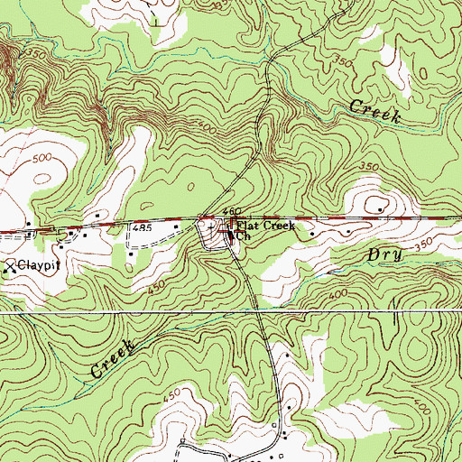 Topographic Map of Flat Creek Church, SC