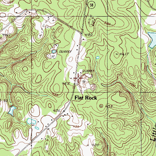 Topographic Map of Flat Rock, SC