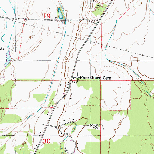 Topographic Map of Pine Grove Cemetery, AL