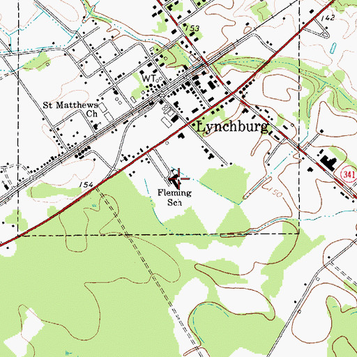 Topographic Map of Fleming School, SC