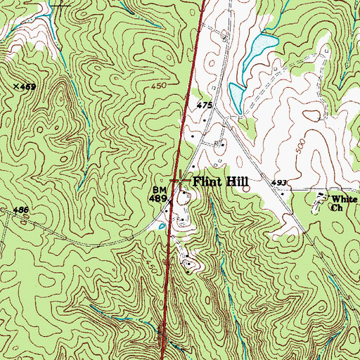Topographic Map of Flint Hill, SC