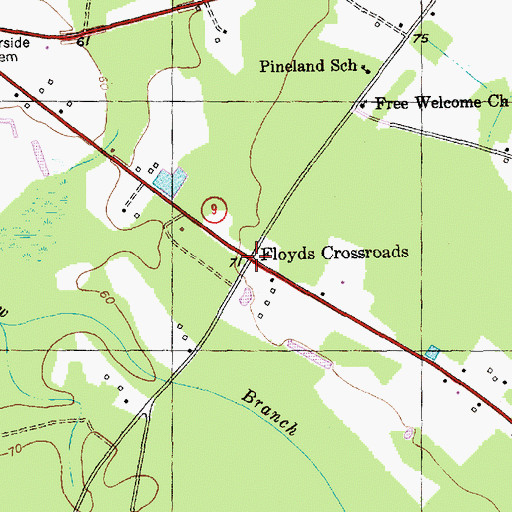 Topographic Map of Floyds Crossroads, SC