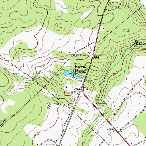 Topographic Map of Ford Pond, SC
