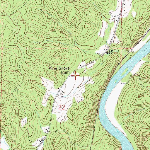 Topographic Map of Pine Grove Cemetery, AL