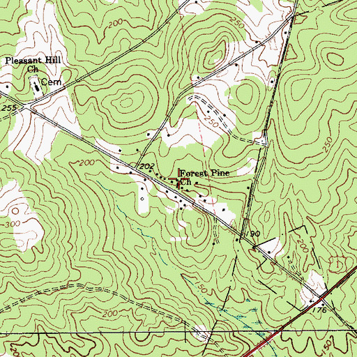 Topographic Map of Forest Pine Independent Baptist Church, SC