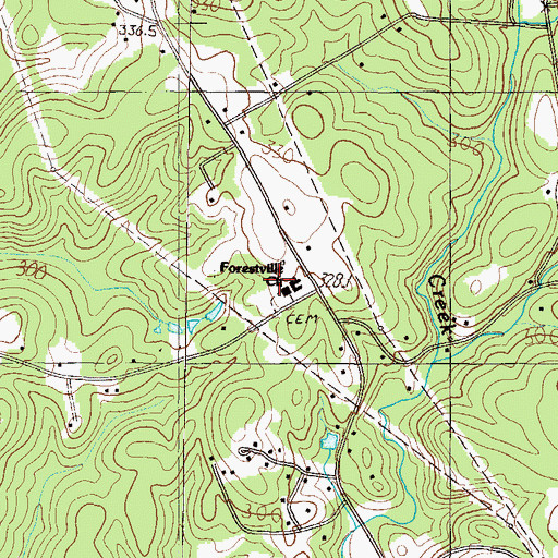 Topographic Map of Forestville Church, SC