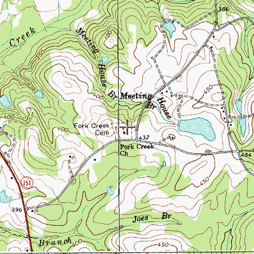 Topographic Map of Fork Creek Church, SC