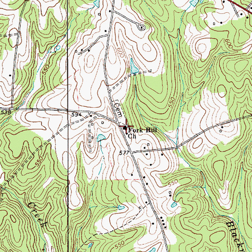Topographic Map of Fork Hill Church, SC