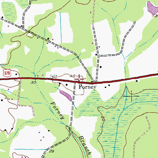 Topographic Map of Forney, SC