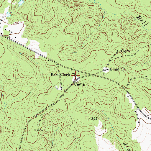 Topographic Map of Fort Clark Church, SC