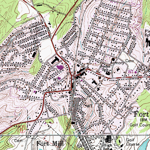 Topographic Map of Fort Mill, SC