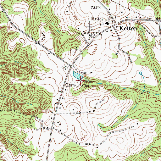 Topographic Map of Fosters Chapel United Methodist Church, SC